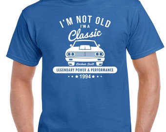 Maglietta Uomo Galaxy Tees - Divertente Scritta 'I'm Not Old I'm A Classic', Stile Retrò, Cotone 140g, Nero 3XL