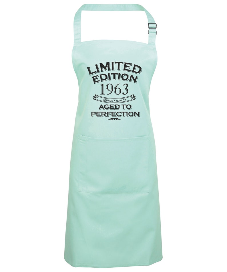 Baking Apron 61st Birthday Apron Funny Gifts For Dad Cooking 61 Years 1963 Aged To Perfection Polyester & Cotton Aqua