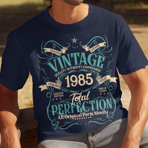 40th Birthday Gift Vintage 1985 Total Perfection Mens T Shirt Unique Retro Design