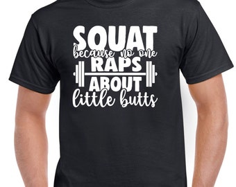 Mens Gym T Shirt Workout Top Funny Gym T-Shirt Unisex Gym TShirt Weightlifting Shirt Fitness T-Shirt Squat Beacause