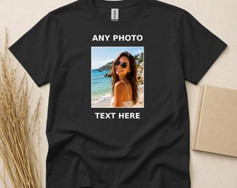 Custom Photo T-Shirt Personalized Picture Tee Design Your Own Shirt with Image and Text Front Back T-Shirt