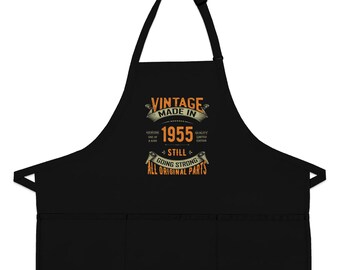 Grembiule Da Barbecue Originale Per 70° Compleanno Uomo | Vintage Auto D'Epoca 1955 | Regalo Divertente Per Papà E Nonno - 2