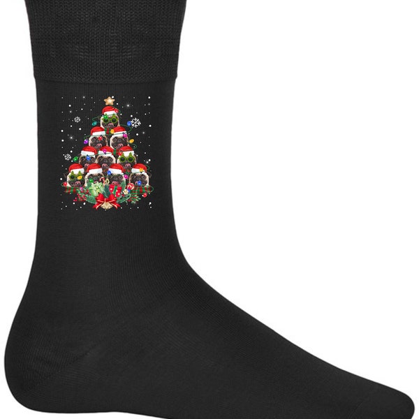 Socks Pug Xmas Socks Secret Santa Dog Christmas Socks For Men And Women Xmas Cotton Socks For Adults