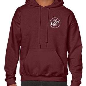 Personalised Hoody Hoodie Custom Work Sweatshirts For Men Printed Workwear Text Or Logo Hospitality Working Top Burgundy