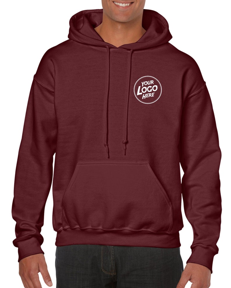 Personalised Hoody Hoodie Custom Work Sweatshirts For Men Printed Workwear Text Or Logo Hospitality Working Top Burgundy