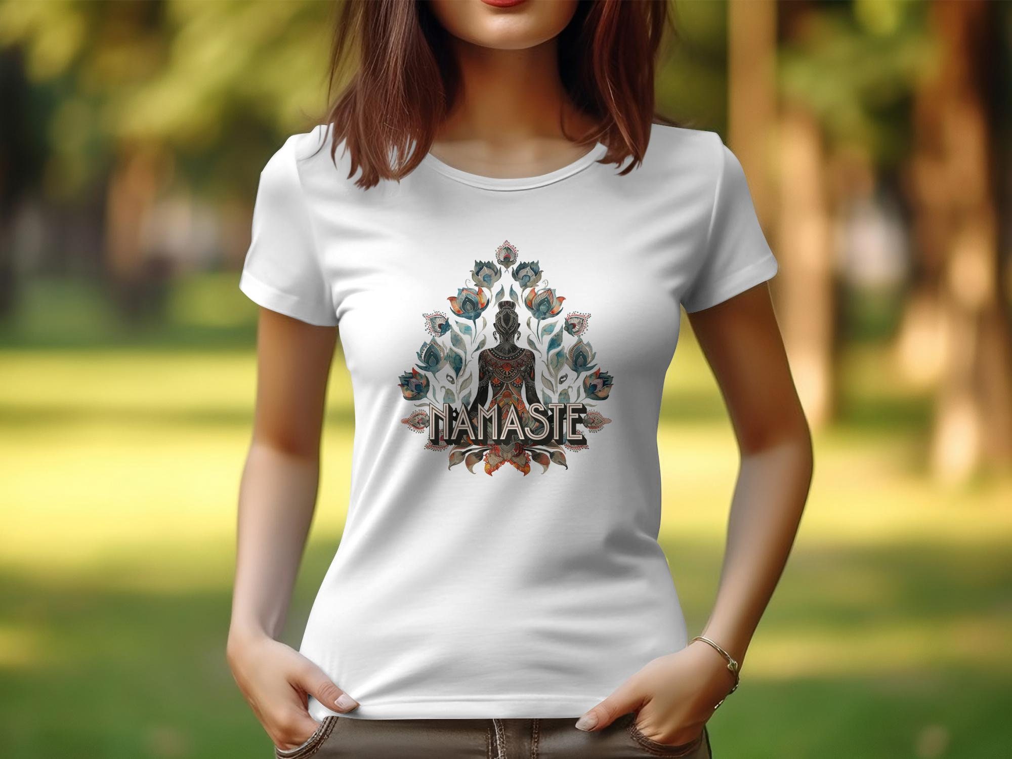 Namaste Yoga Design T Shirt for Women, Zen Tee,Womens Yoga Meditation Shirt, Spiritual Zen T Shirt, Gym Tee for Women #8