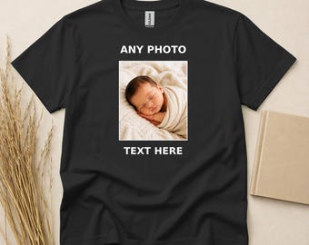 Custom Photo T-Shirt Personalized Picture Tee with Your Image & Text Wearable Memory Graphic Shirt