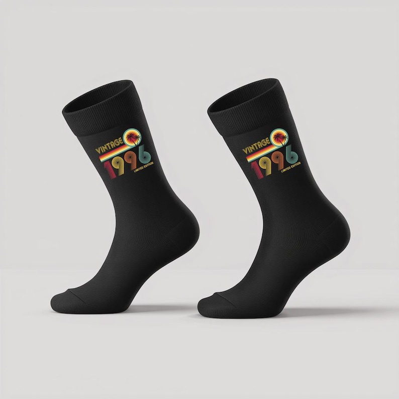 30th Birthday Socks Born In 1996 30 Years Old Gifts Vintage Palm Tree Retro Style Socks Great Unique Gift Idea Limited Edition Socks image 1