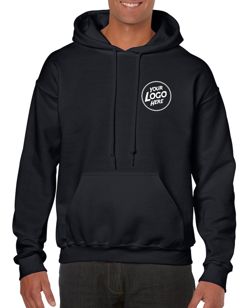 Personalised Hoody Hoodie Custom Work Sweatshirts For Men Printed Workwear Text Or Logo Hospitality Working Top Black