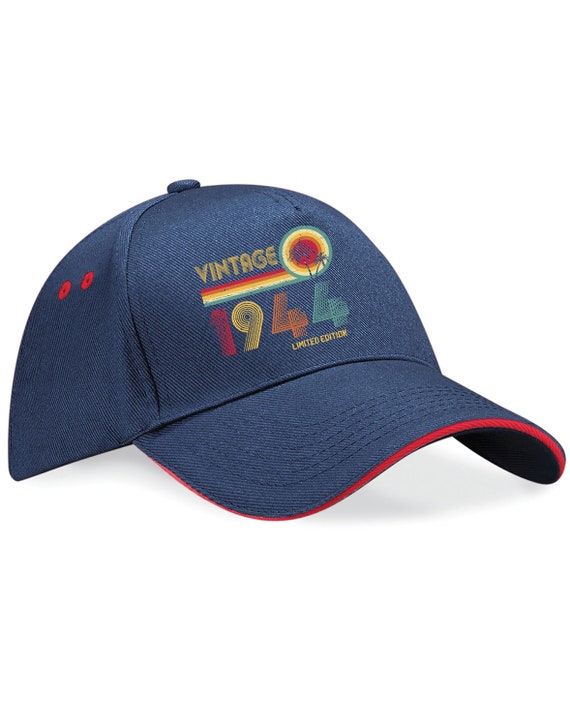80th Birthday Hat 80 Years Old Born in 1944 5 Panel Cotton