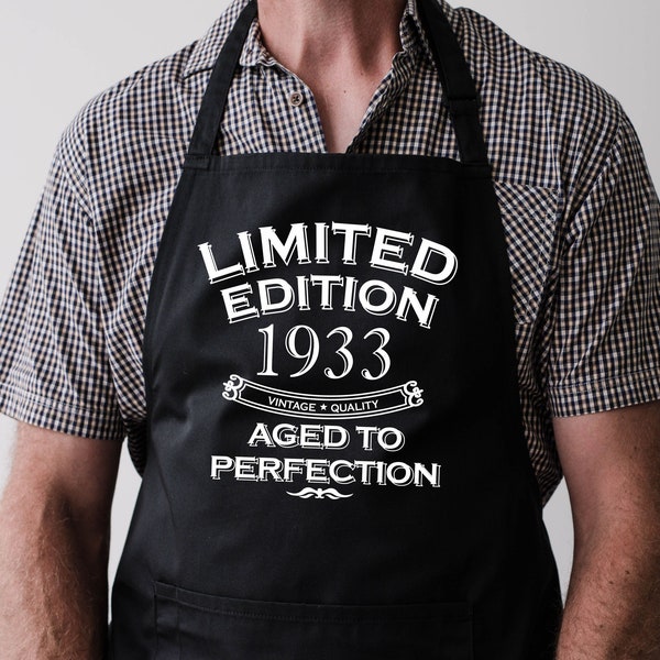 Baking Apron 91st Birthday Apron 91st Birthday Gifts Cooking 91 Years Old Apron Bbq Summer Limited Edition 1933 Aged To Perfection