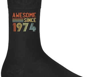 Socks 50th Birthday Gifts For Men Or Women Awesome Since 1974 50 Years Old