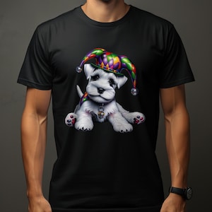 Standaard Schnauzer-hond Pup Narrenhoed Ontwerp Hondenliefhebber Cadeaus Aanwezig Voor Man Beste Vriend Huisdier Cadeau Hondenontwerp T-shirt Hoodie Sweatshirt
