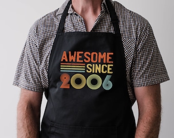 Baking Apron 18th Birthday Gifts Cooking Apron 18 Years Old Gift Kitchen Born In 2006 Awesome Since #1