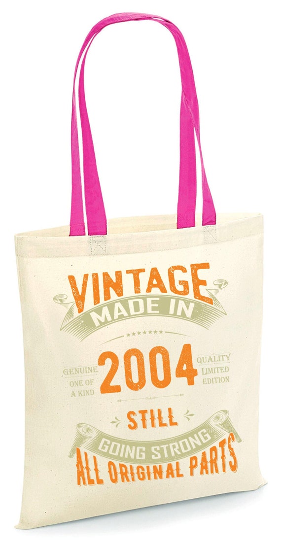 Vintage Made in 2004 Tote Bag for 21st Birthday, 21 Years Old Gift