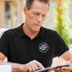 Personalised Polo Shirt Custom Work Shirts For Men Printed Shirt Workwear Text Or Logo Hospitality Working Top