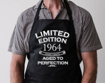 Baking Apron 60th Birthday Gifts Cooking Apron 60 Years Old Kitchen Limited Edition Born In 1964 Aged To Perfection