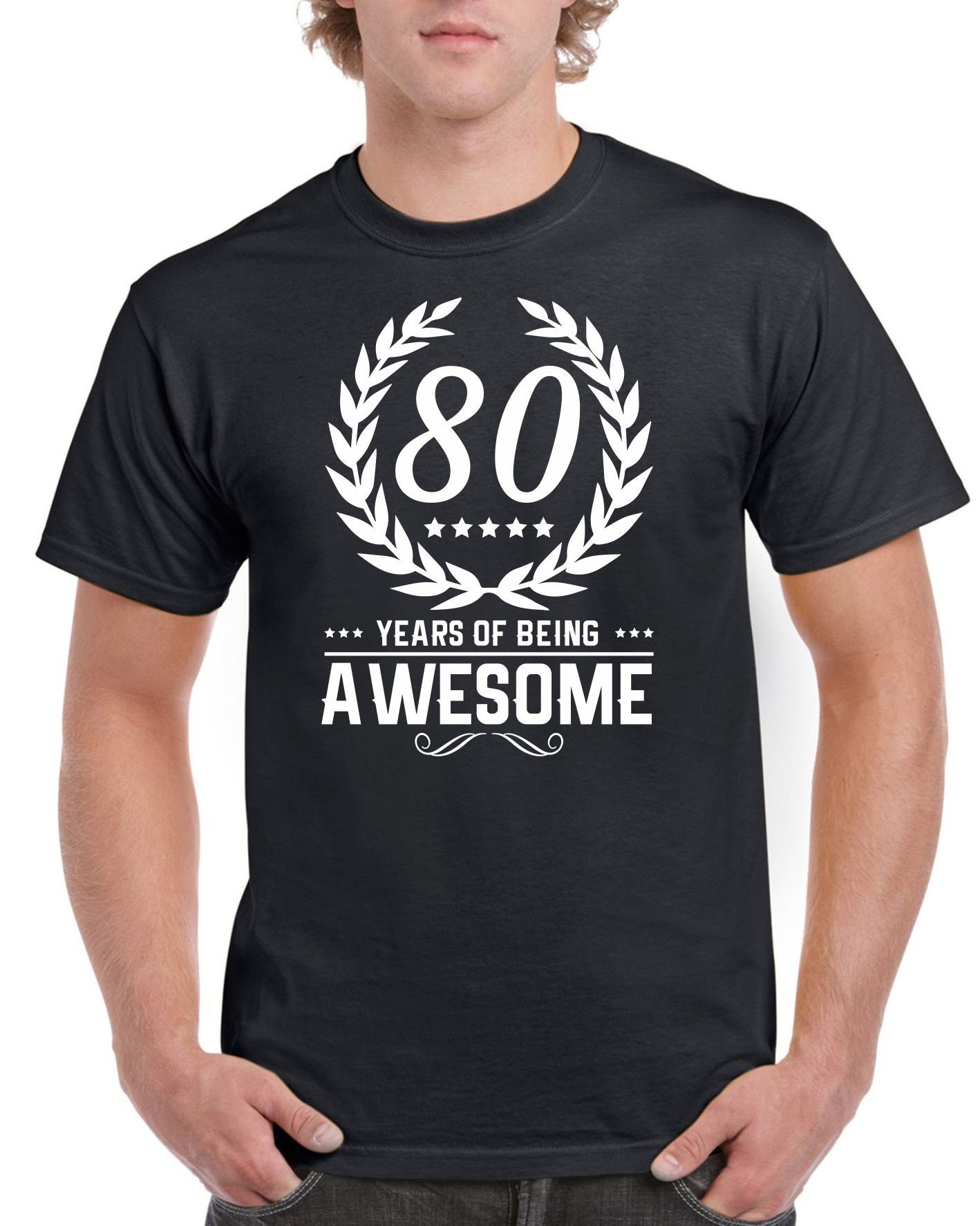 Mens 80th Birthday T Shirt Top Shirt Gift Present Eighty 80 | Etsy
