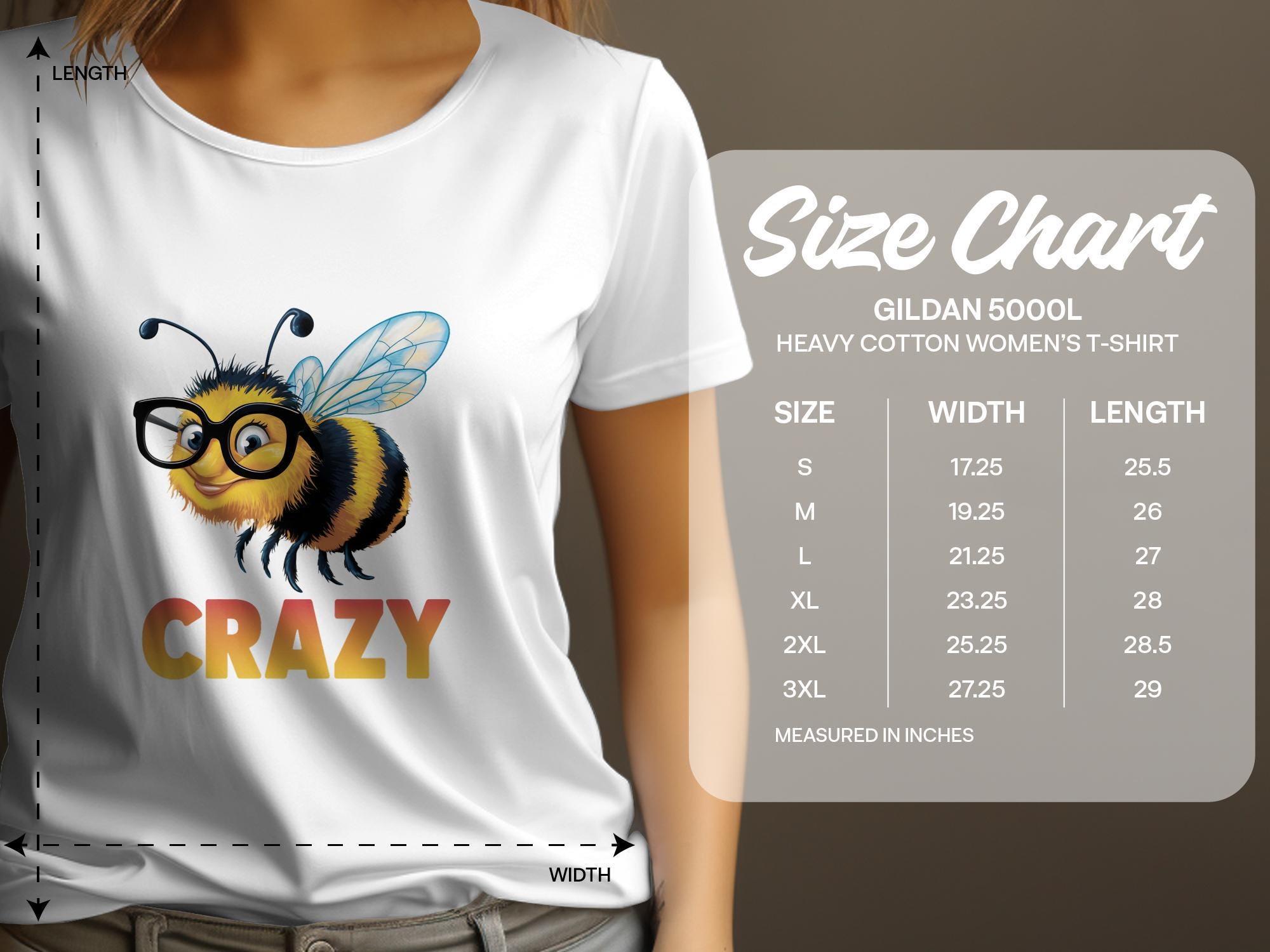 Funny Bee T-shirt for Women, Crazy Bee Graphic Tee, Ladies