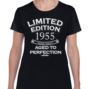 Womens 70 th Birthday T Shirt Top Shirt Retirement Gifts Sixty Six Limited Edition Year 1955 Aged To Perfection 70th Birthday Gift For Her