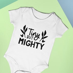 Baby Bodysuit Tiny But Mighty Funny Baby Vest Baby Shower Gift New Baby Gift Baby Onesie