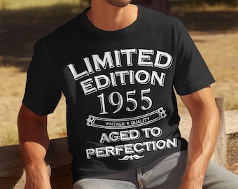Mens 70th Birthday Gift T-Shirts 70th Birthday Shirt Limited Edition Tee Vintage 1955 Shirt 70th Birthday Present Birthday Gift for Dad