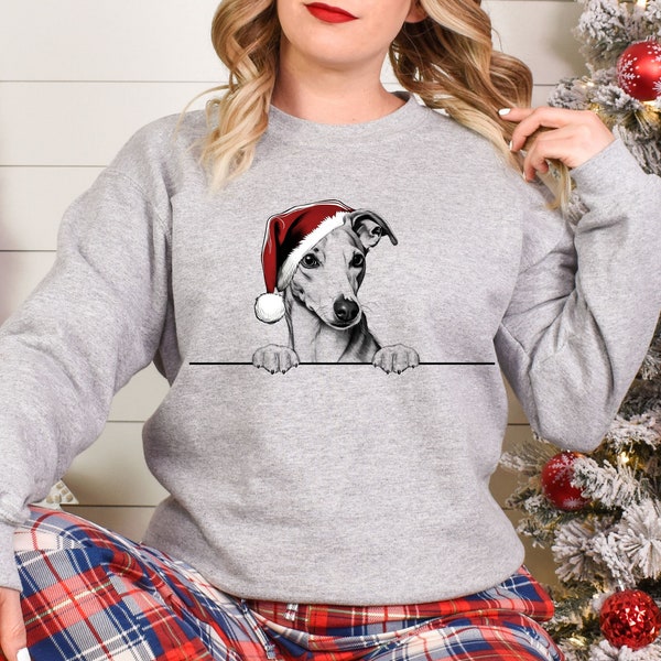 Sweatshirt "Tout Ce Que Je Veux Pour Noël, C'est Mon éleveur De Whippet" - Design Ugly Christmas, Cadeau Fan De Chien