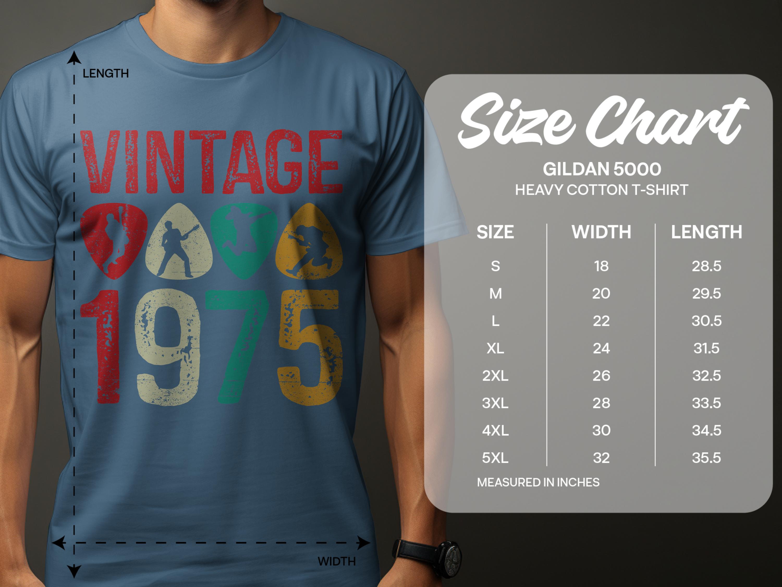 Vintage 1975 Men's Birthday T-shirt 50th Celebration Gift Classic