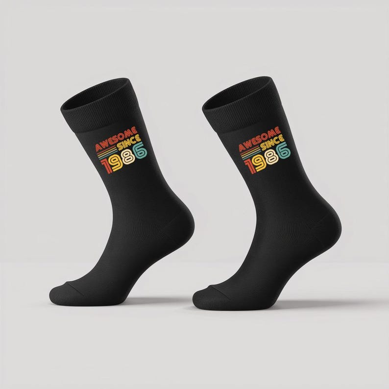 40th Birthday Socks Born In 1986 40 Years Old Gifts Awesome Since 1986 Funny Socks Forty Birthday Present Special Custom Socks Unique Socks image 1