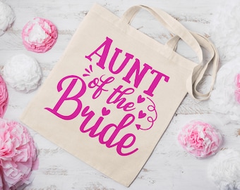 Aunt Of The Bride Tote Bags Wedding Tote Bags Canvas Tote Bags Wedding Bag Wedding Favours Wedding Gifts Bridal Party Gift