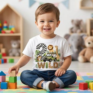 Boys 2nd Birthday Safari T-Shirt, 2 Wild Adventure Tee
