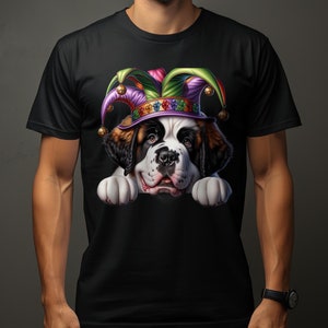 Sint-bernard hond pup narrenhoed ontwerp hondenliefhebber geschenken aanwezig voor man beste vriend huisdier cadeau hond ontwerp T-shirt hoodie sweatshirt