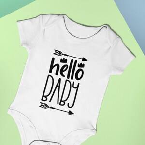 Baby Bodysuit Hello Baby Funny Baby Vest Baby Shower Gift New Baby Gift Baby Onesie