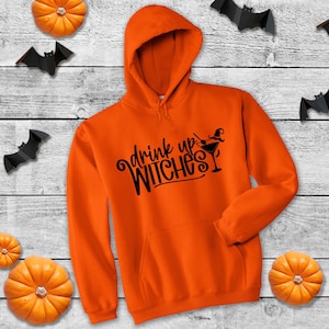 Halloween Drink Up Witches Halloween Costume Party Hoodies Unisex Hoody For Men & Women Cotton And Polyester