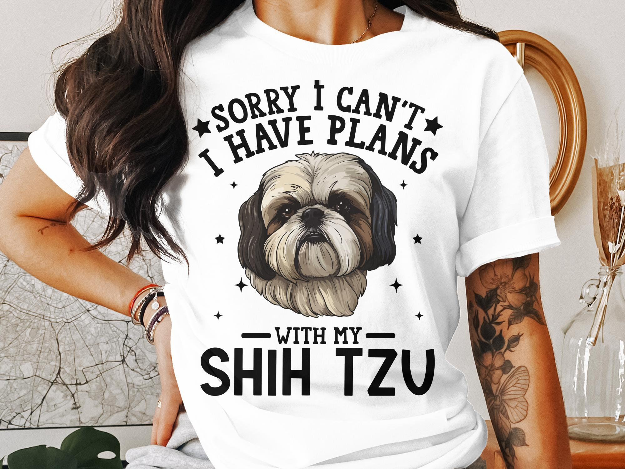 Dog T Shirt Sorry I Can't I Have Plans Shih Tzu T-shirt for Dog