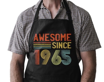 60th Birthday Gift Born 1965 Funny Cooking Apron BBQ Master Grill Pro 60 Years Old Kitchen Legend Gift Him Her Unisex
