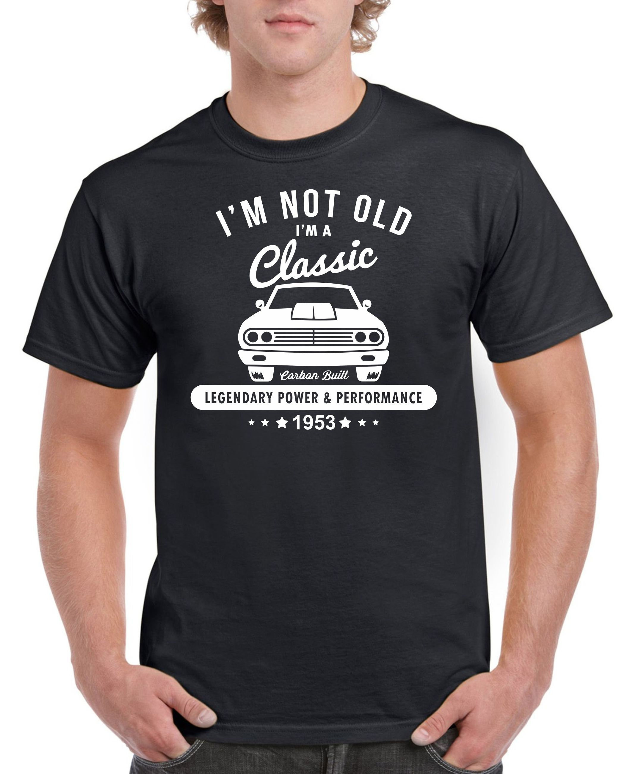 Men’s 70Th Birthday Gift T-Shirts - 1953 Funny Cotton Tee 70 Years Old Classic Car