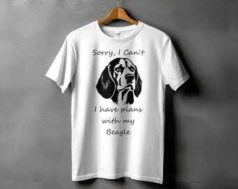 Lo siento, no puedo, tengo planes con mi camiseta Beagle, Regalo para amantes de los perros, Camiseta divertida para perros Beagle, Bonita camiseta Beagle, Regalo para dueño de Beagle