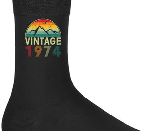 Socks 50th Birthday Gifts For Men Or Women Vintage 1974 50 Years Old