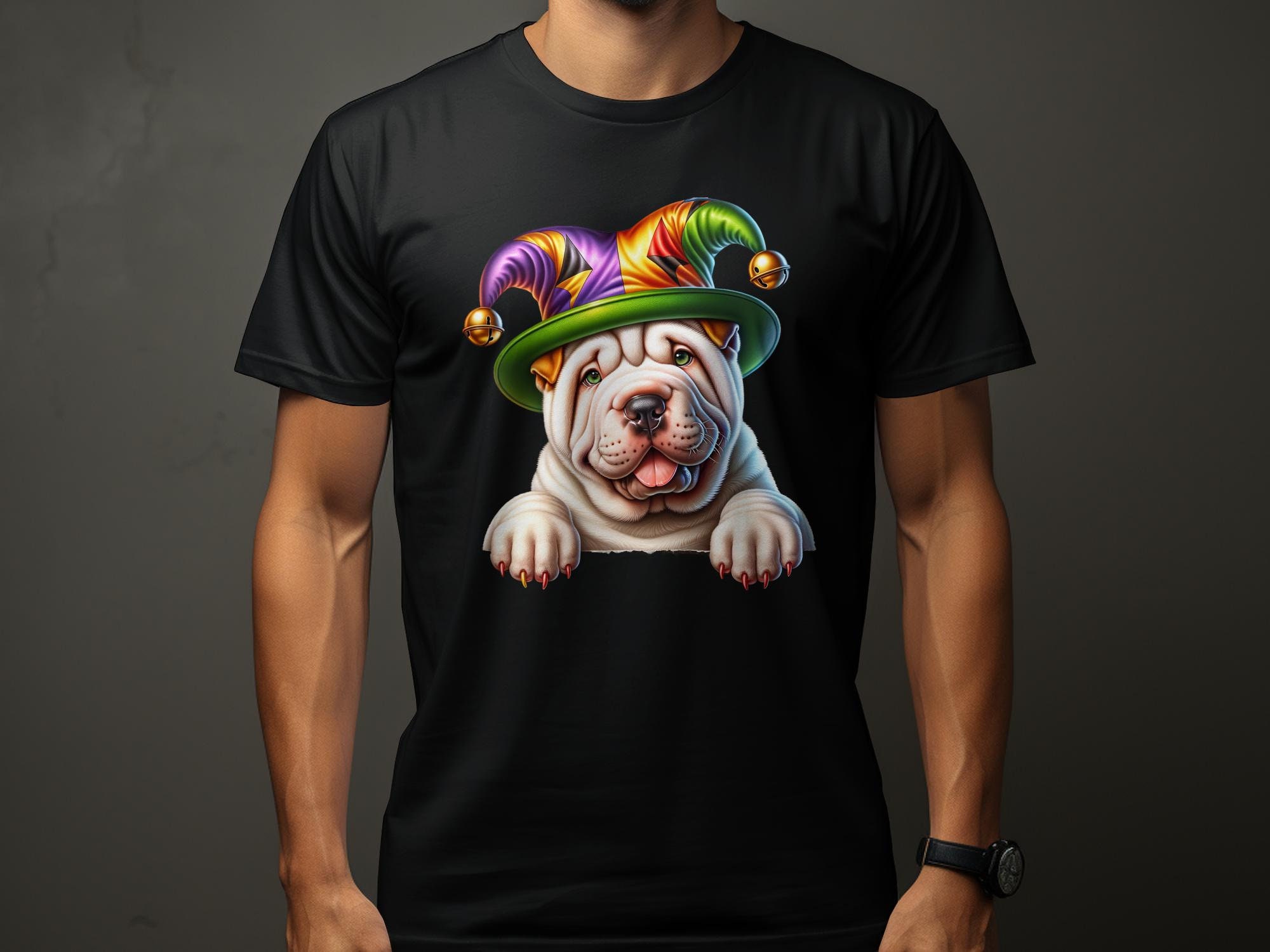 Chinese Shar-Pei Dog Pup Jester Hat Design Dog Lover Gifts Present For Mans Best Friend Pet Gift Dog Design T Shirt Hoodie Sweatshirt