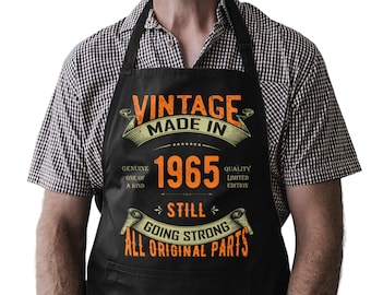 60th Birthday Gift Born 1965 Funny Cooking Apron BBQ Master Grill Pro 60 Years Old Kitchen Legend Gift Him Her Unisex