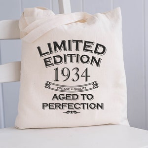 90th Birthday Gift For Women 90th Tote Bag 1934 Gifts Tote Bags For Women Tote Bags Canvas Tote Bags Uk 90th Birthday Bag 90th Tote Bags