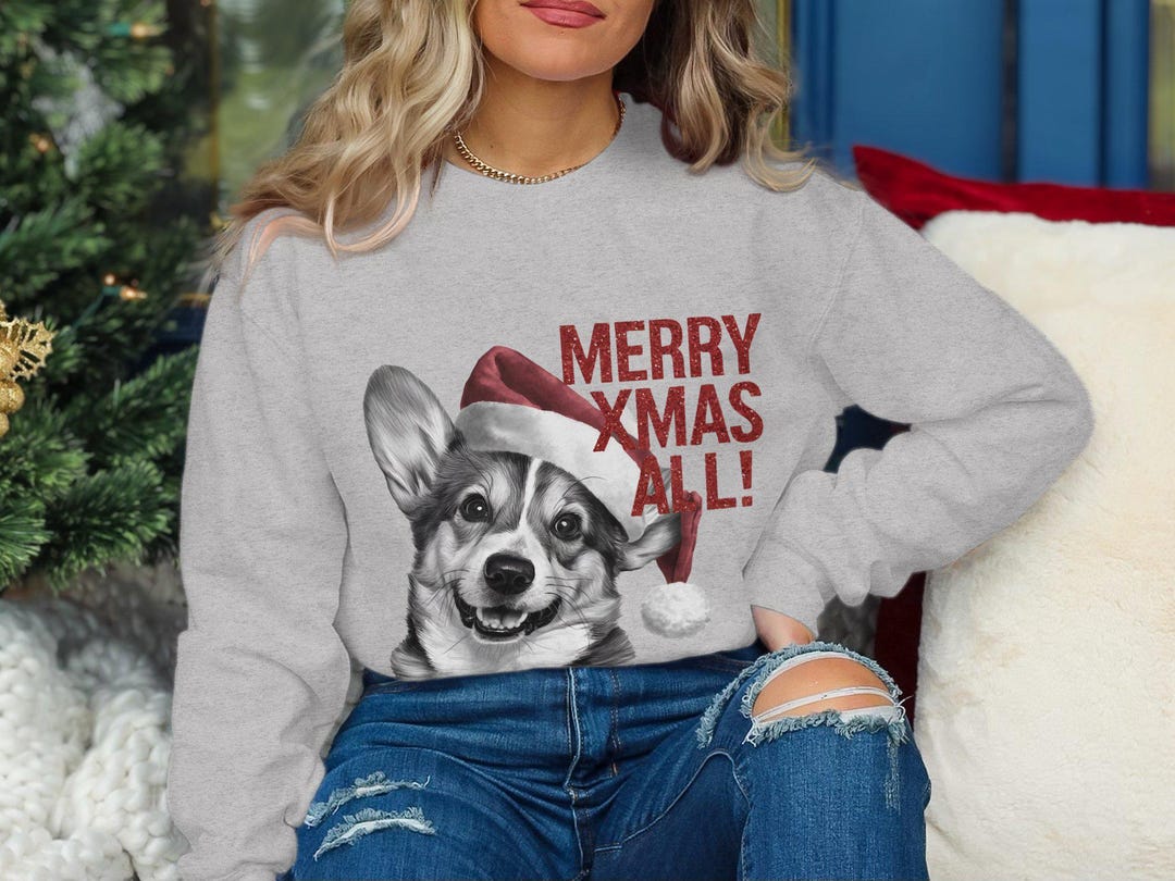 Xmas Sweater Christmas Sweatshirt Pembroke Welsh Corgi Dog Santa