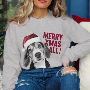 Kersttrui Kersttrui Beagle Hond Kerstmuts Hondenliefhebber Geschenken Huisdier Kerstshirt Feestdagen Merry Xmas Trui