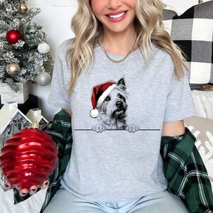 Kerst T-shirt Australische Terriër Hond Kerst T-shirt Kerstmuts Ontwerp Kerst T-shirt Vakantieseizoen Shirt voor mannen vrouwen en kinderen