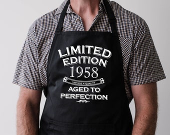 Baking Apron 66th Birthday Apron 66th Birthday Gifts Cooking 66 Years Old Apron Bbq Summer Limited Edition 1958 Aged To Perfection