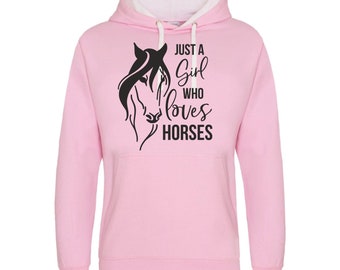 Horse Gifts For Women Riding Hoodie Just A Girl Who Loves Horses Equestrian Hoody Horse Jumping Hoodie Pony Farm