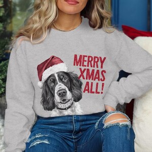 Kersttrui kersttrui Engelse springerspaniël hond kerstmuts hondenliefhebber geschenken huisdier kerstshirt vakantie seizoen kersttrui