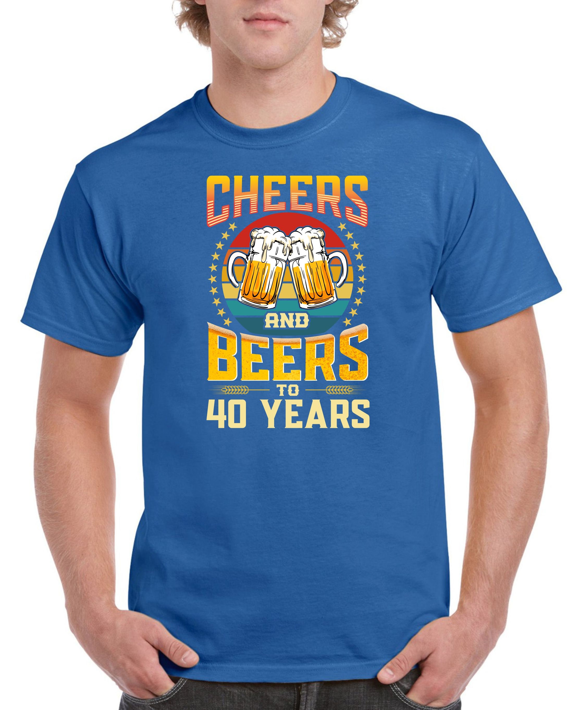 Discover Mens 40th Birthday Gifts Forty Cheers & Beers To 40 Years Funny Old T-Shirt