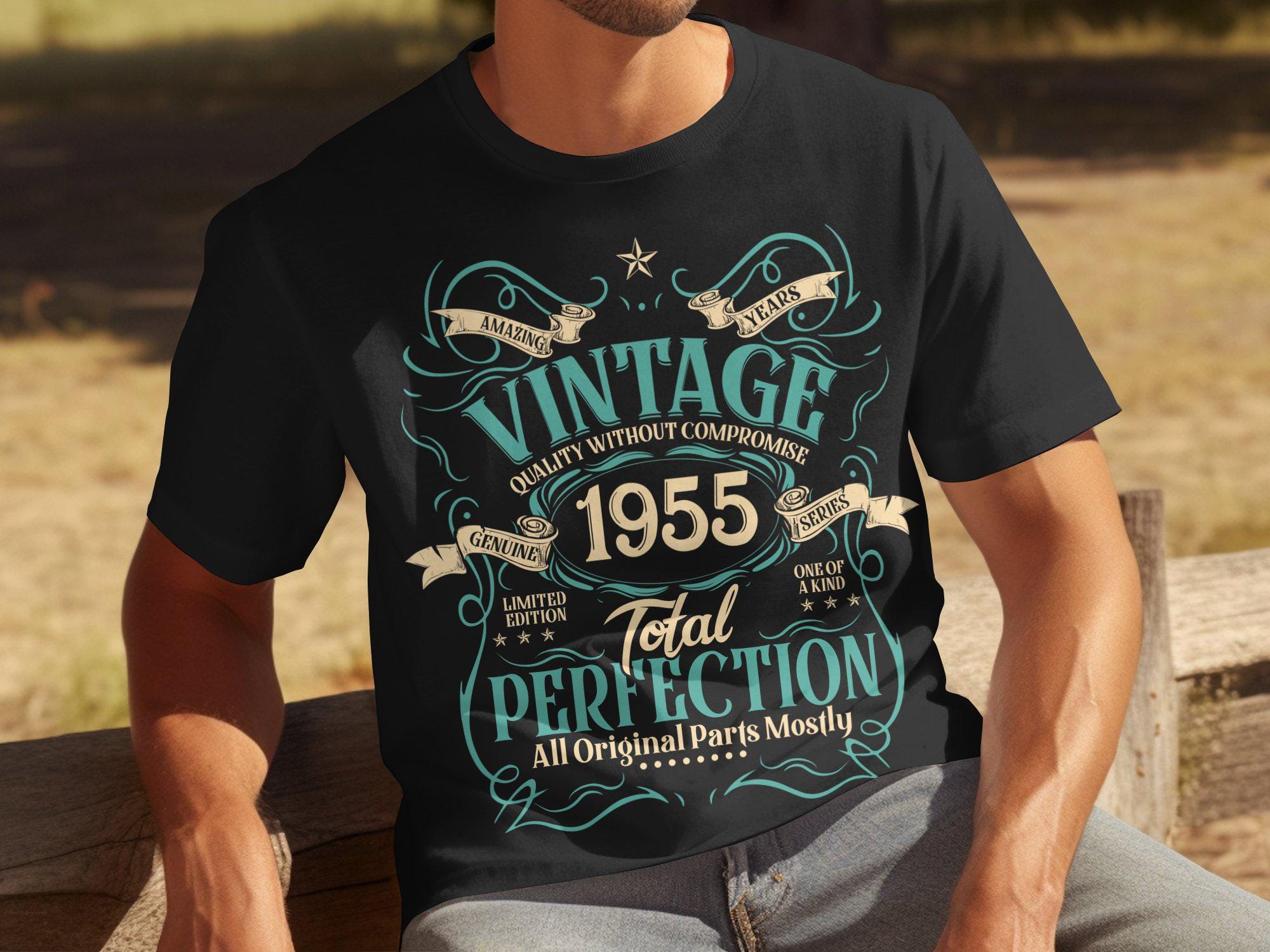 70th Birthday T-Shirt For Men - Classic 1955 Retro Design Personalized Gift - View #5